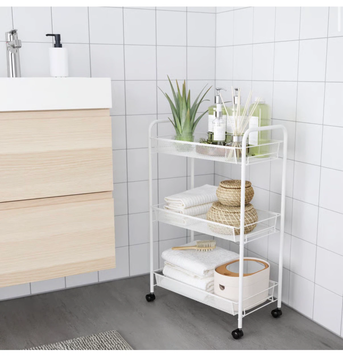 IKEA Hornavan White Rolling Cart - photo 4