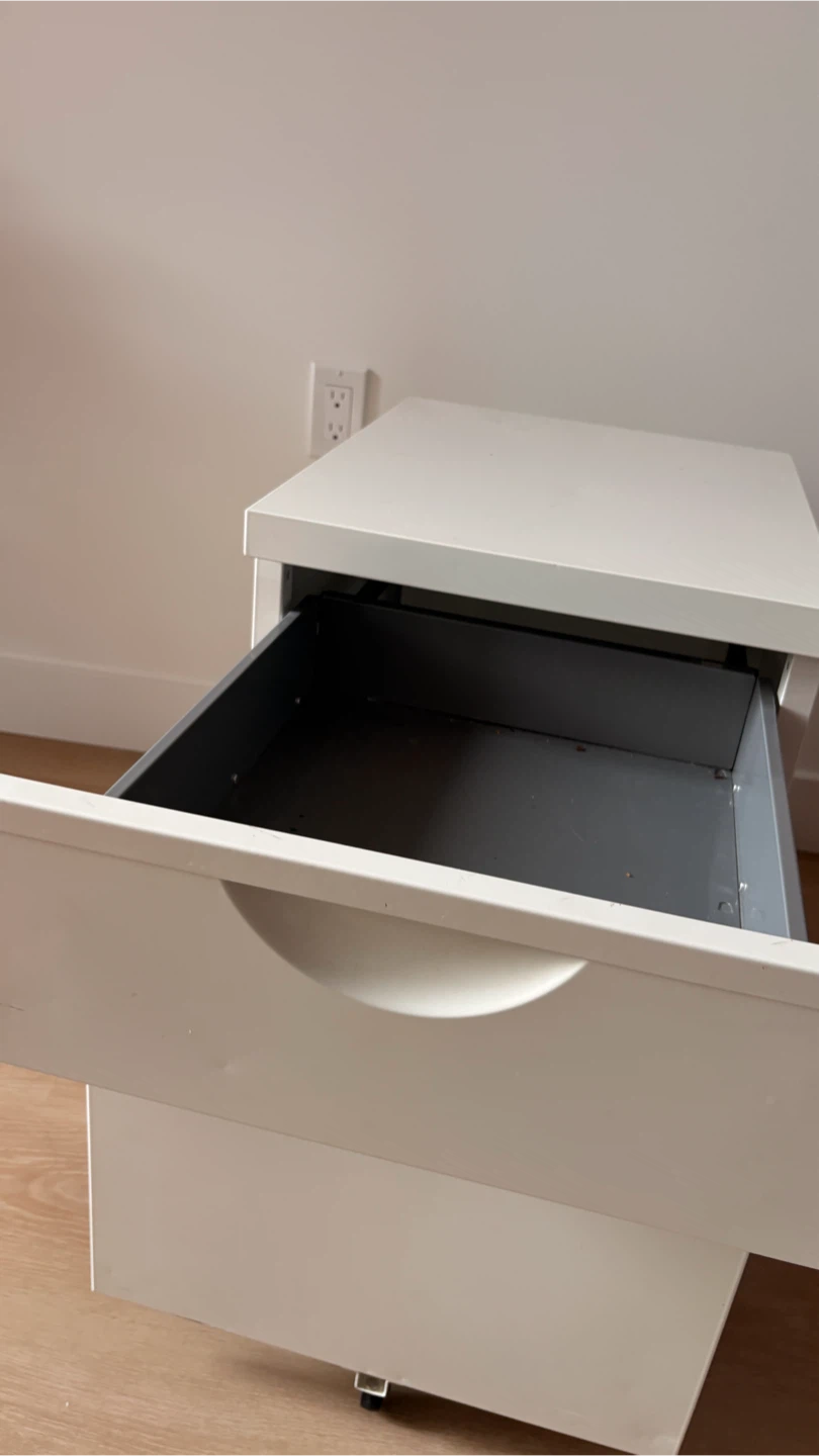 White 2-Drawer Filing Cabinet with Wheels - photo 3