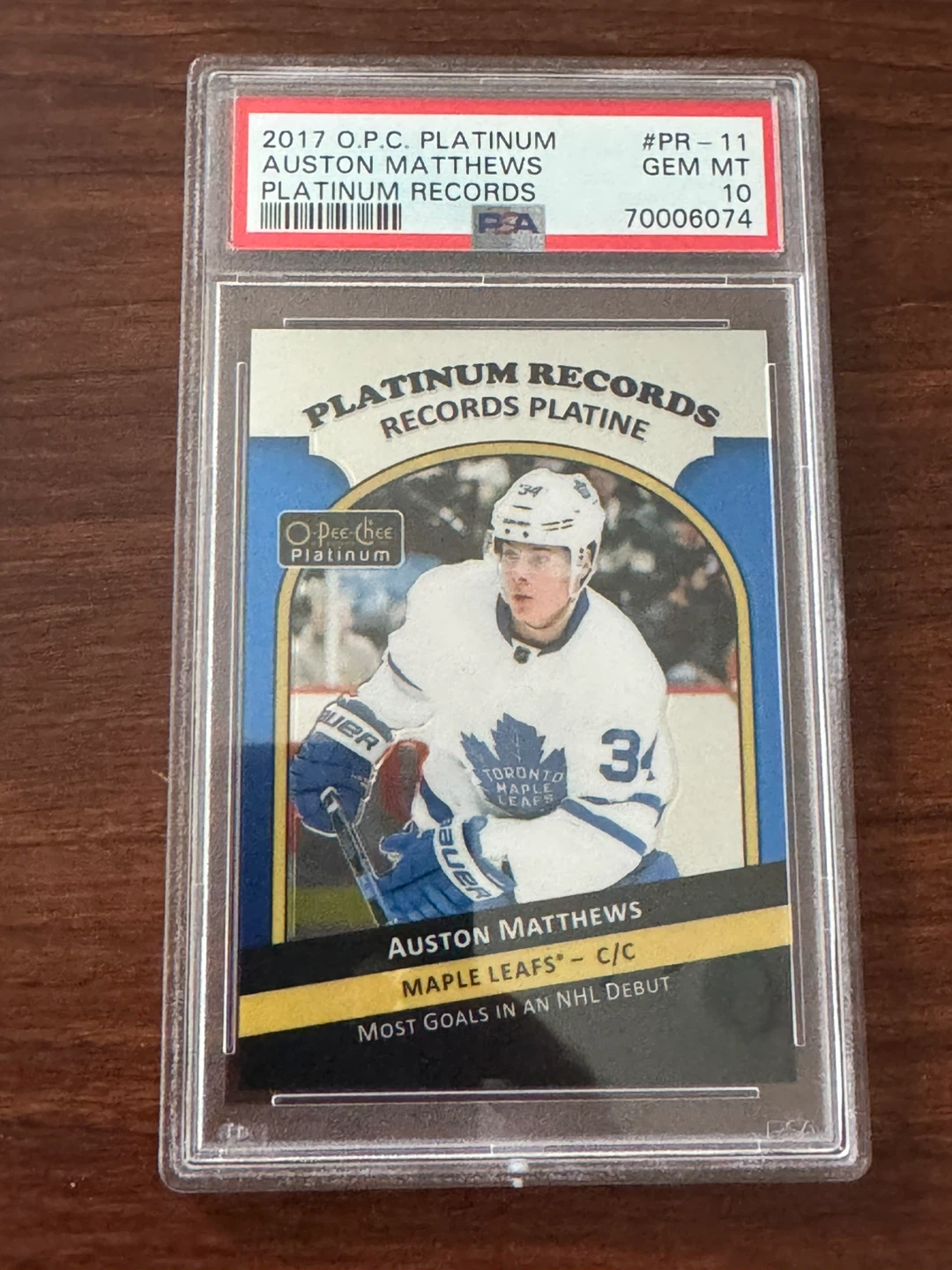 2017 O-Pee-Chee Platinum Auston Matthews Hockey Card