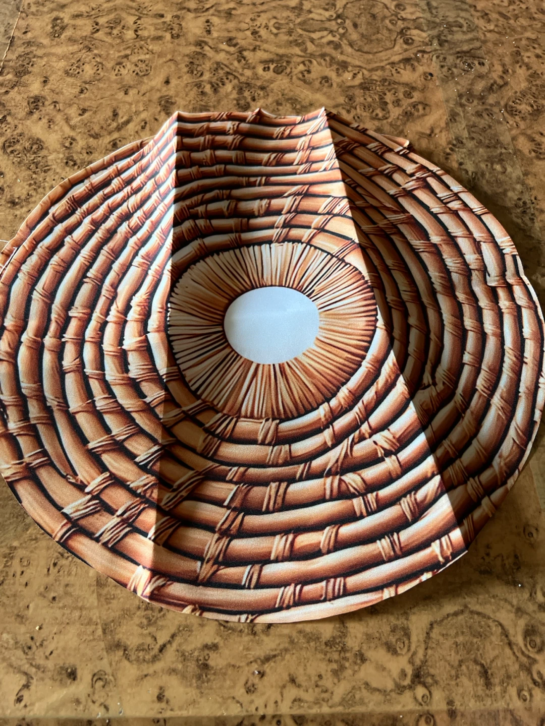 Round Fabric Placemat with Woven Texture Print