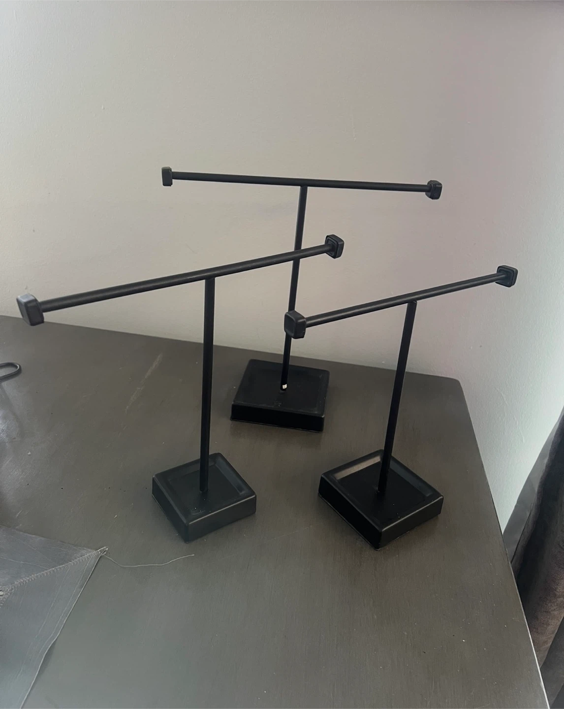 Set of 3 Black Metal Jewelry Display Stands - photo 2