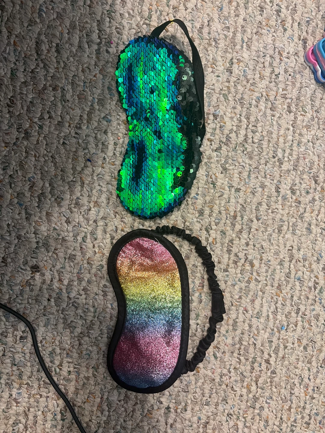 Sequin and Rainbow Glitter Sleep Masks - 2 Pack