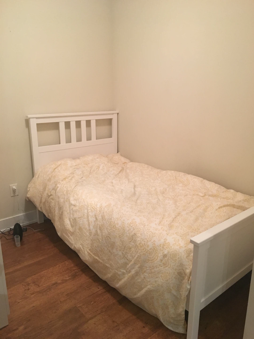 White Twin Bed Frame with Headboard