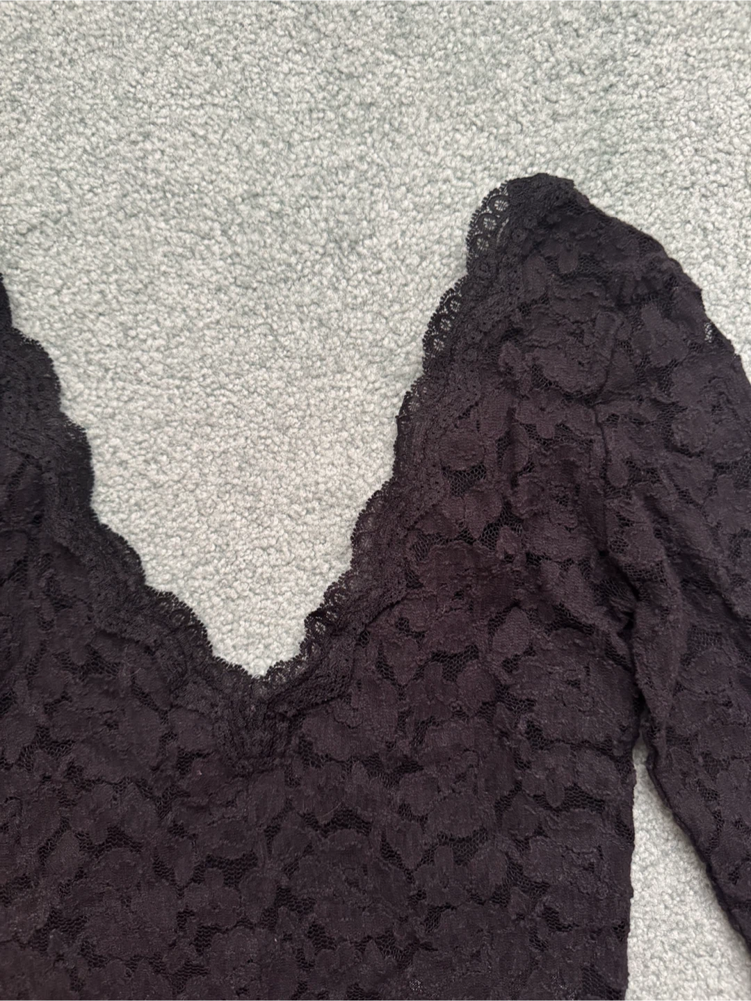 Kimchi Blue Black Lace Cropped Top - S - photo 2