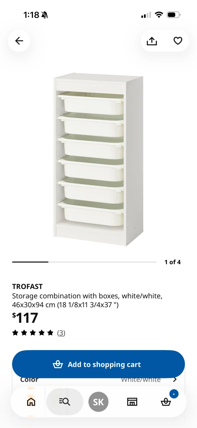 IKEA TROFAST Storage Unit with baskets
