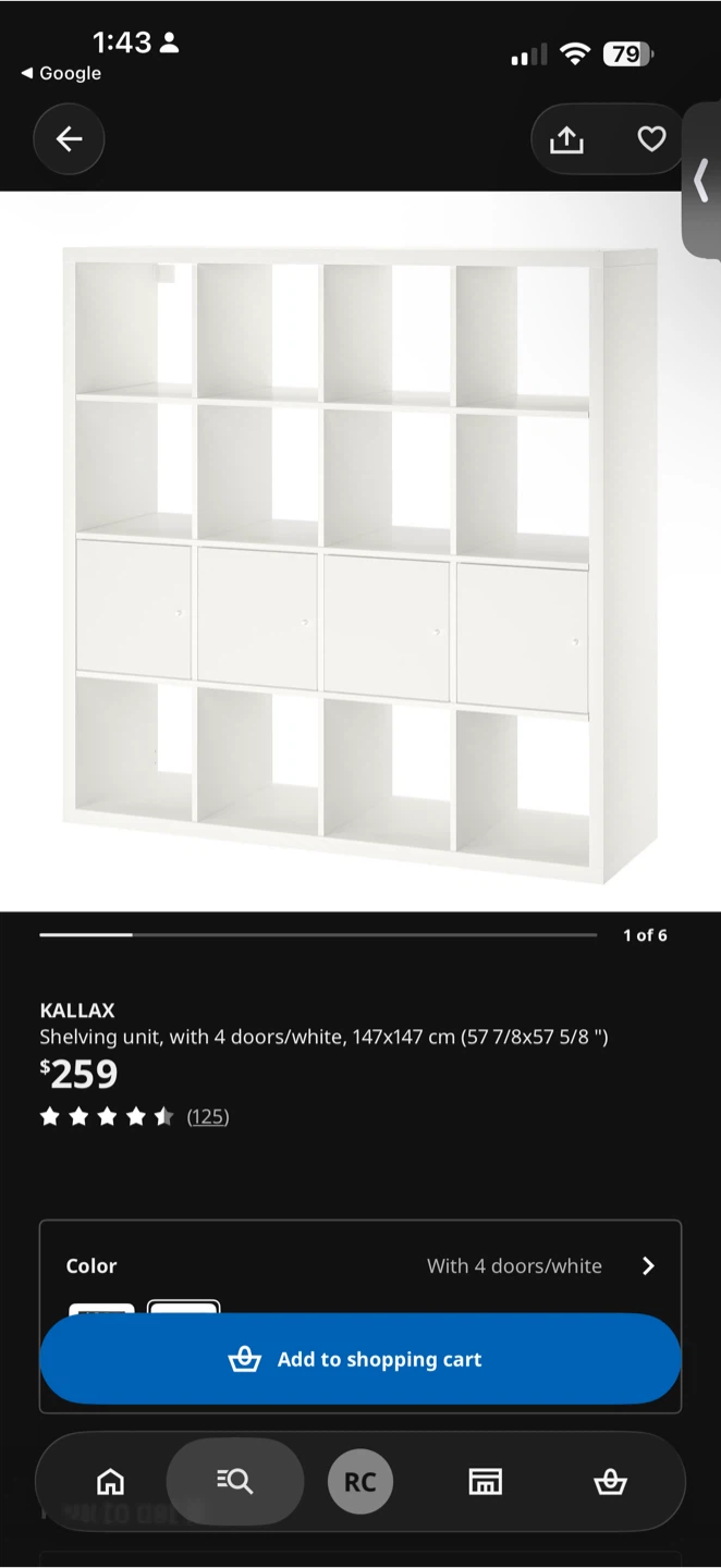 IKEA KALLAX 4×4 Shelf With Doors & Drawers – White