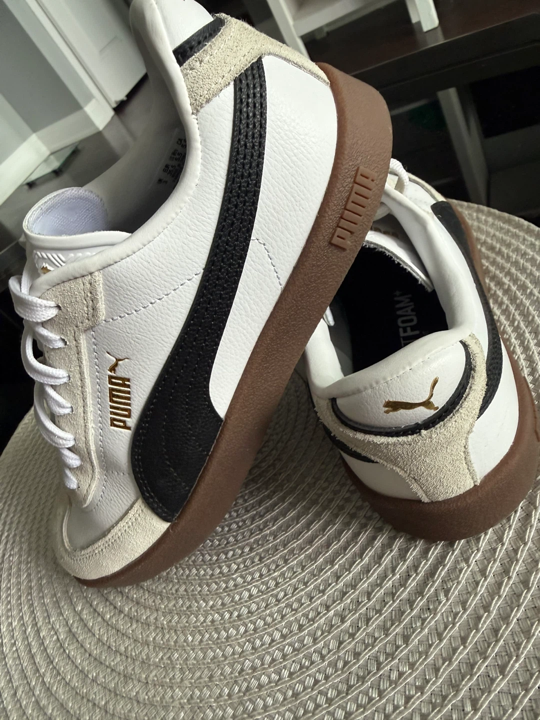 Puma White & Black Suede Sneakers - Women's US 5.5