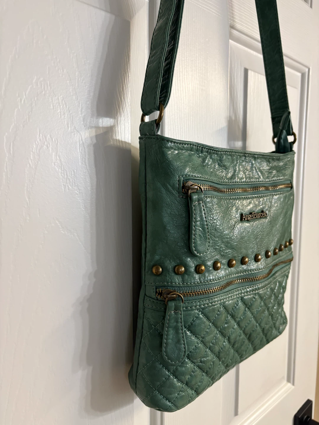 Angel Barcelo Green Faux Leather Crossbody Bag - photo 5