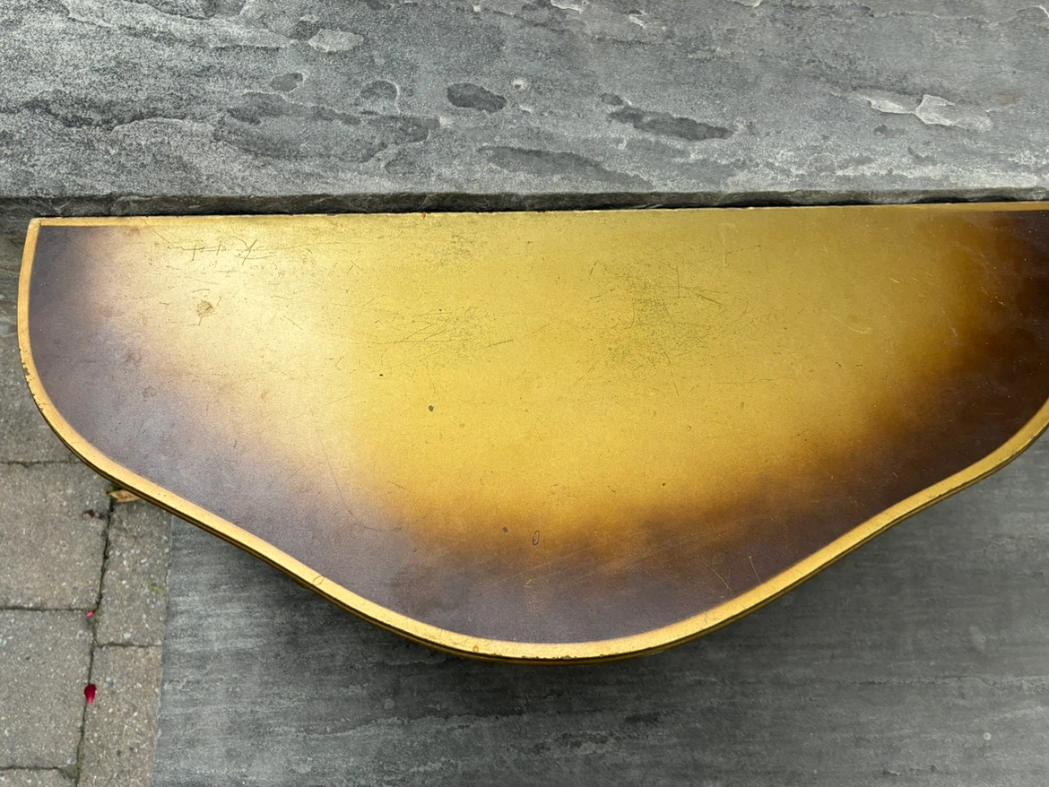 Vintage Turner Hollywood Regency Gilt Wall Console Shelf - photo 2