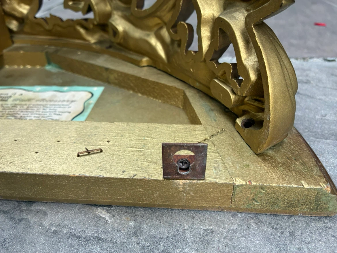 Vintage Turner Hollywood Regency Gilt Wall Console Shelf - photo 5