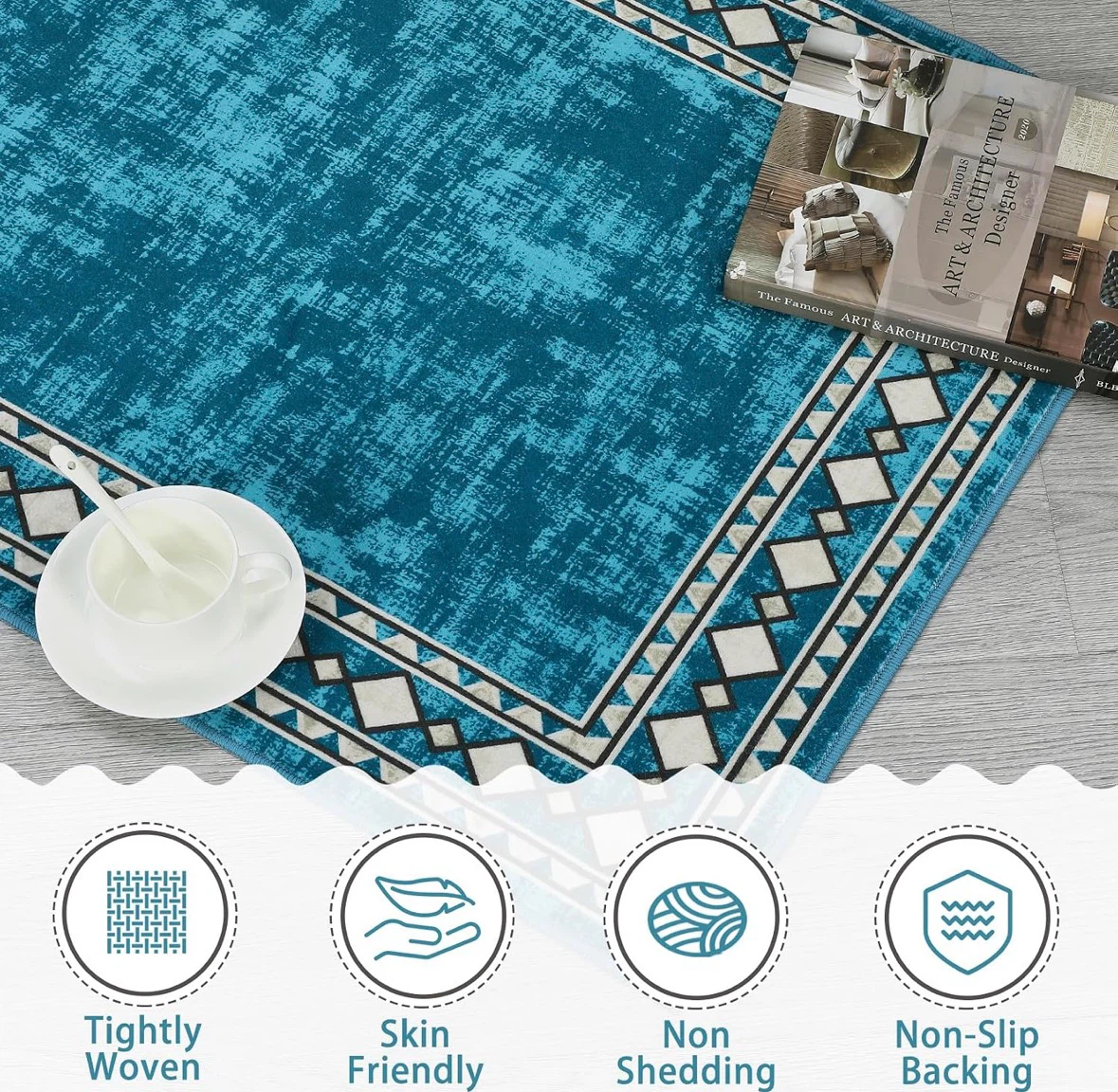 Blue Area Rug 9x12 ft - photo 3