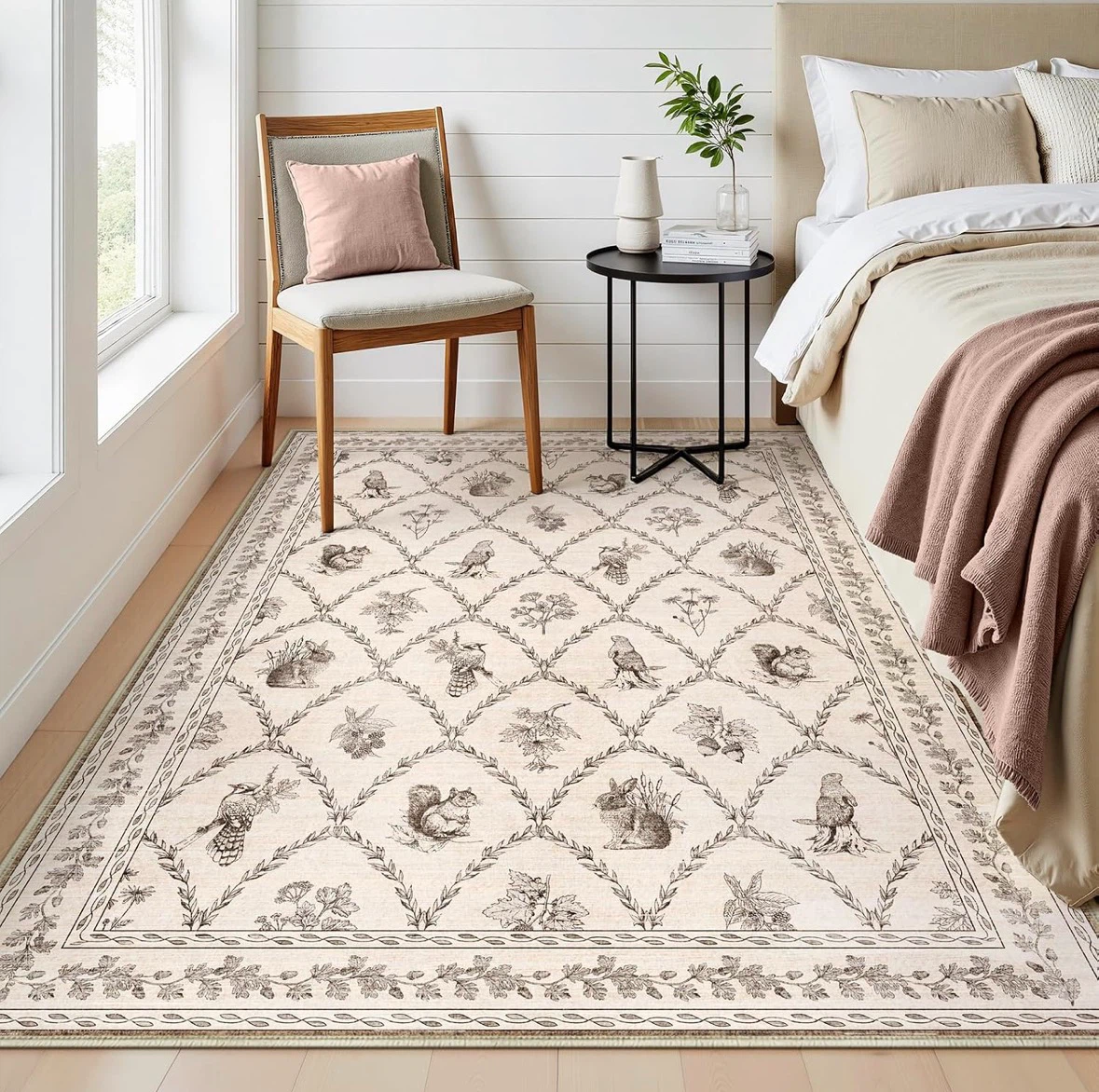Vintage Botanical Print Area Rug 7x5 ft - photo 2