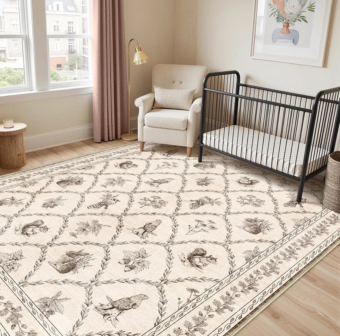 Vintage Botanical Print Area Rug 7x5 ft - photo 3