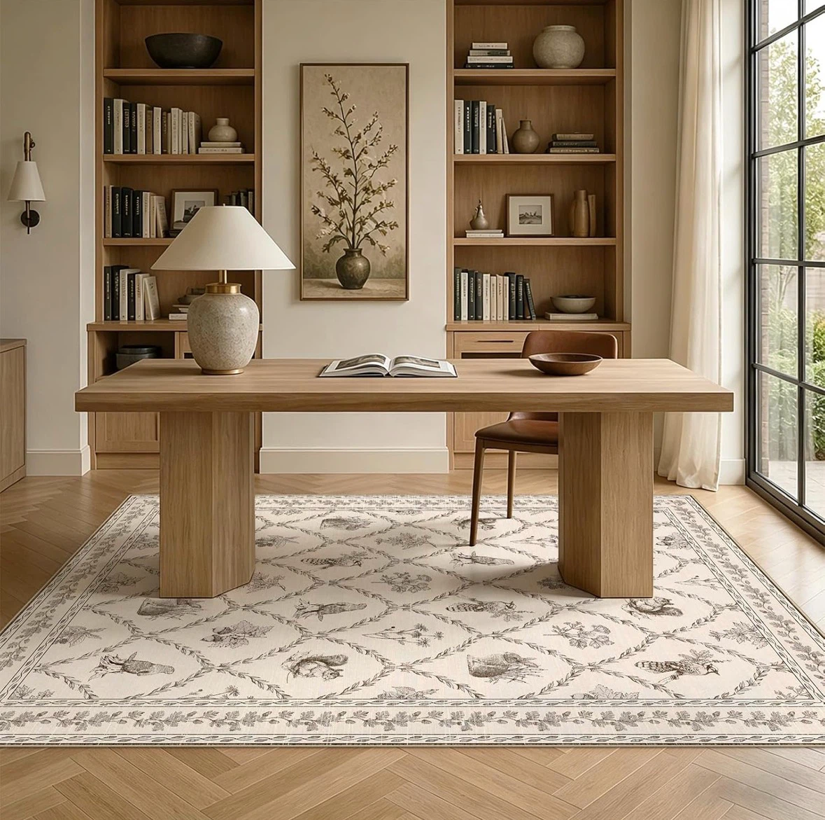Vintage Botanical Print Area Rug 7x5 ft - photo 4
