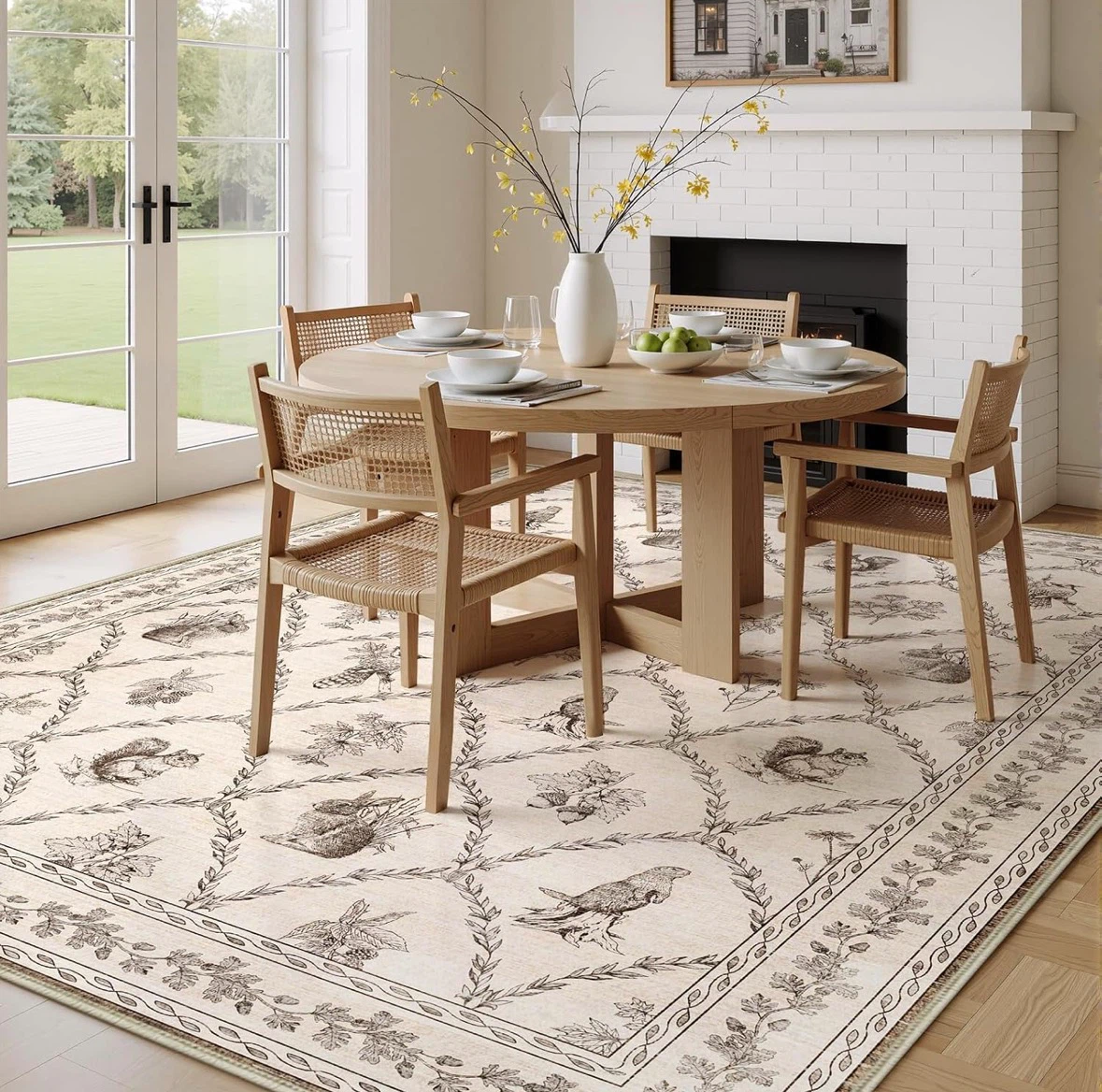 Vintage Botanical Print Area Rug 7x5 ft - photo 5