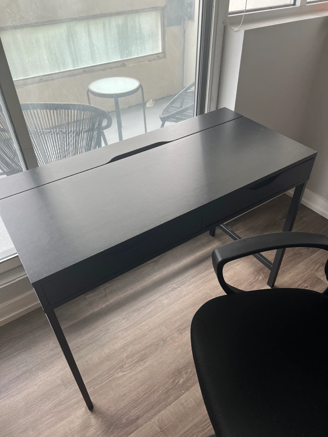 Black Desk with Drawers