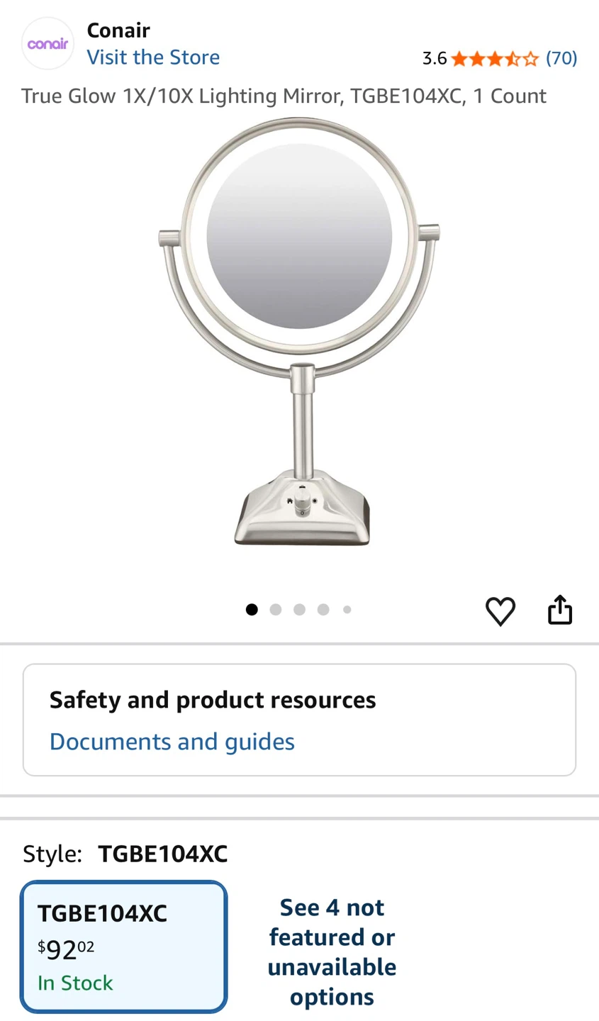 Conair Magnification Lighting Mirror- NEW