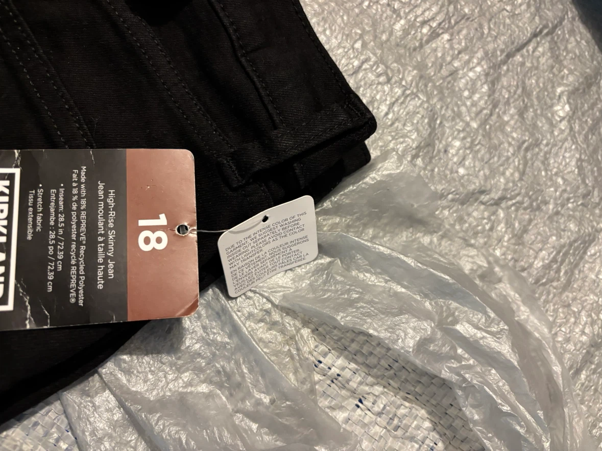 Kirkland Signature High-Rise Skinny Jeans - Black, Size 18 - photo 3