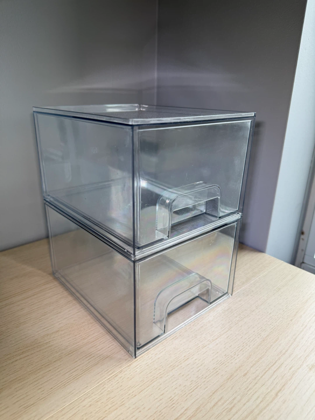 $10 Makeup ! Clear Stackable Storage Drawers - photo 2