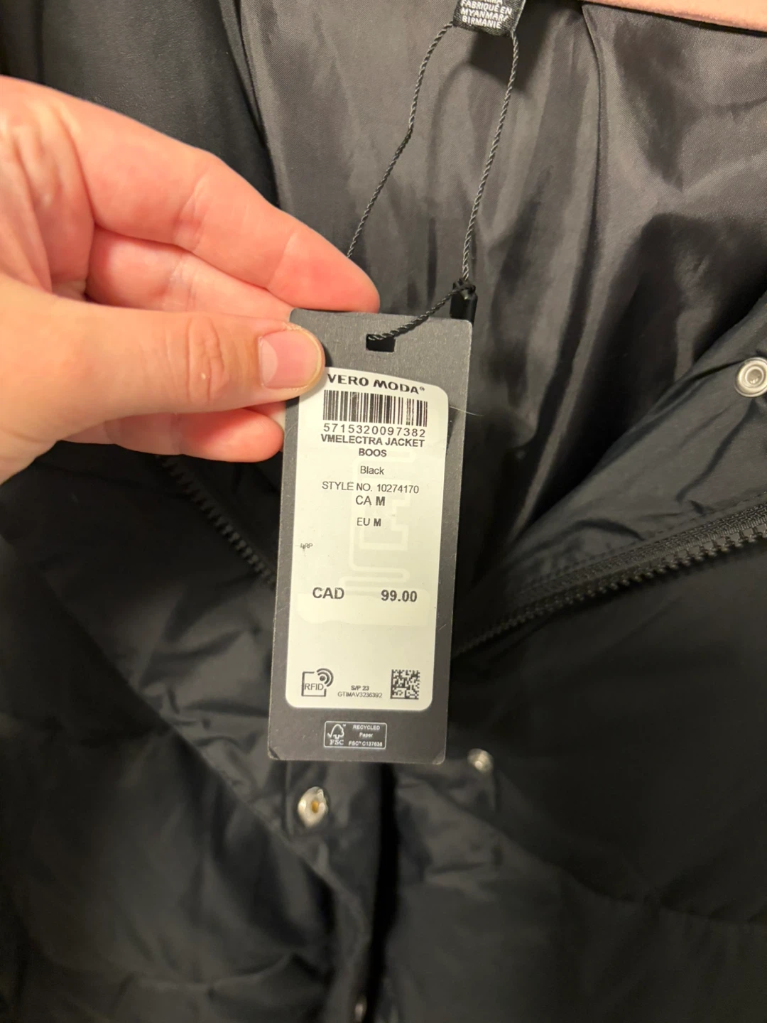Vero Moda Black Puffer Jacket - Size M - photo 4