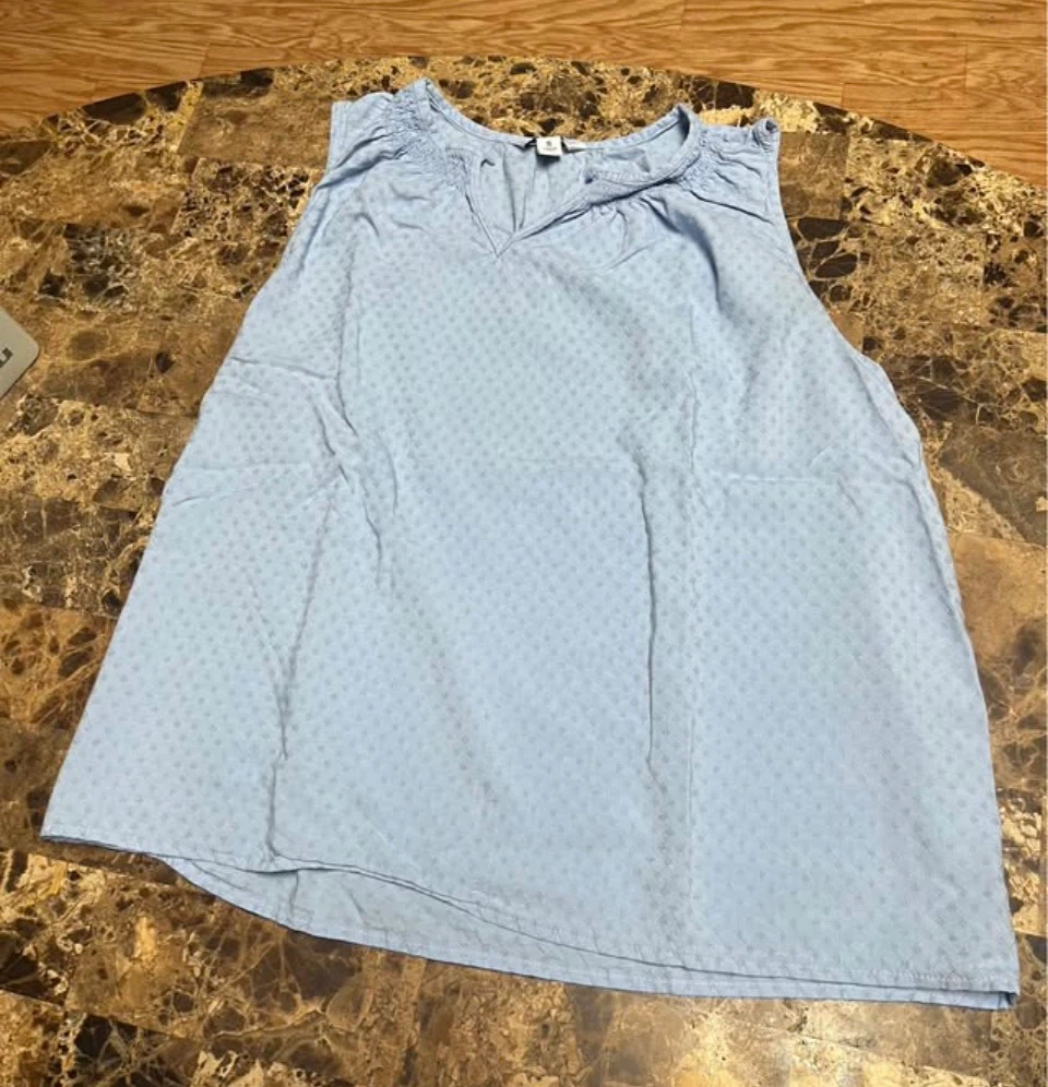 Croft & Barrow Light Blue Embroidered Tank Top - XL