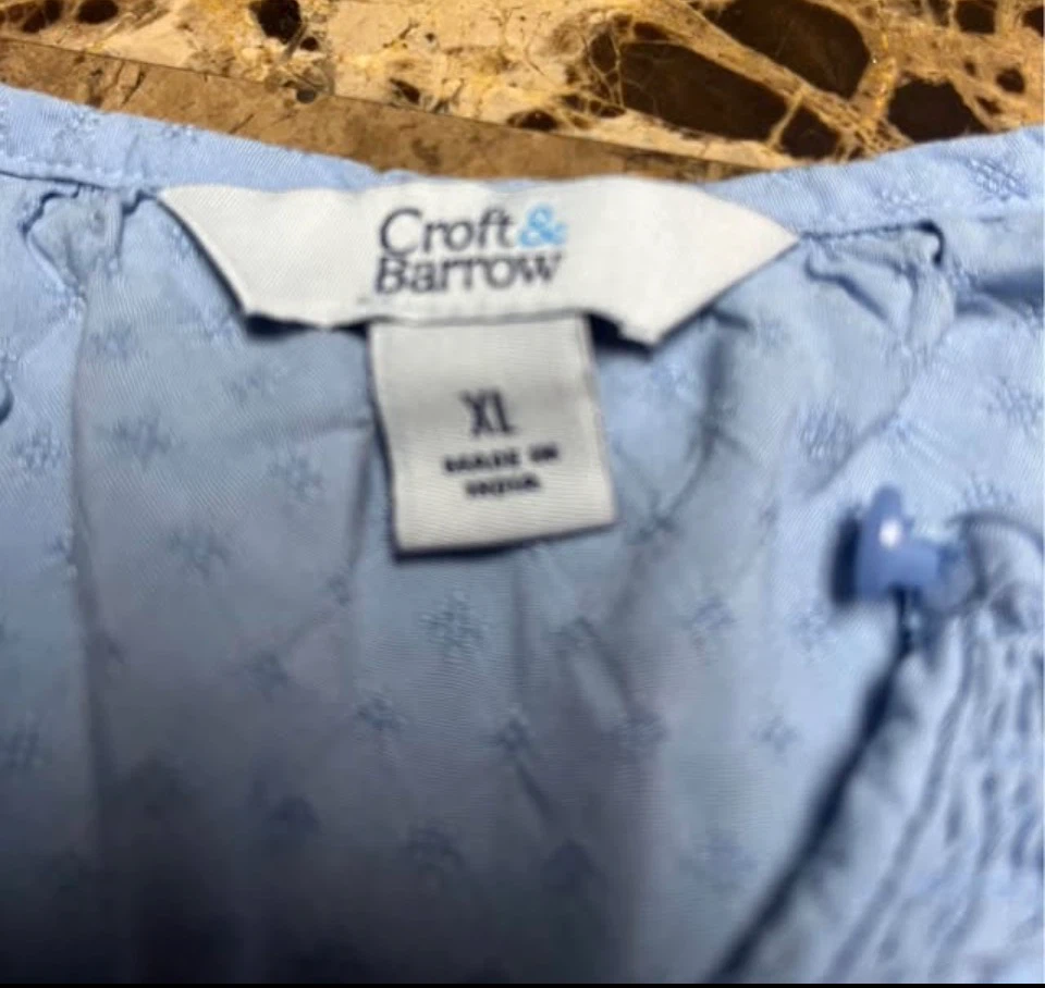 Croft & Barrow Light Blue Embroidered Tank Top - XL - photo 2
