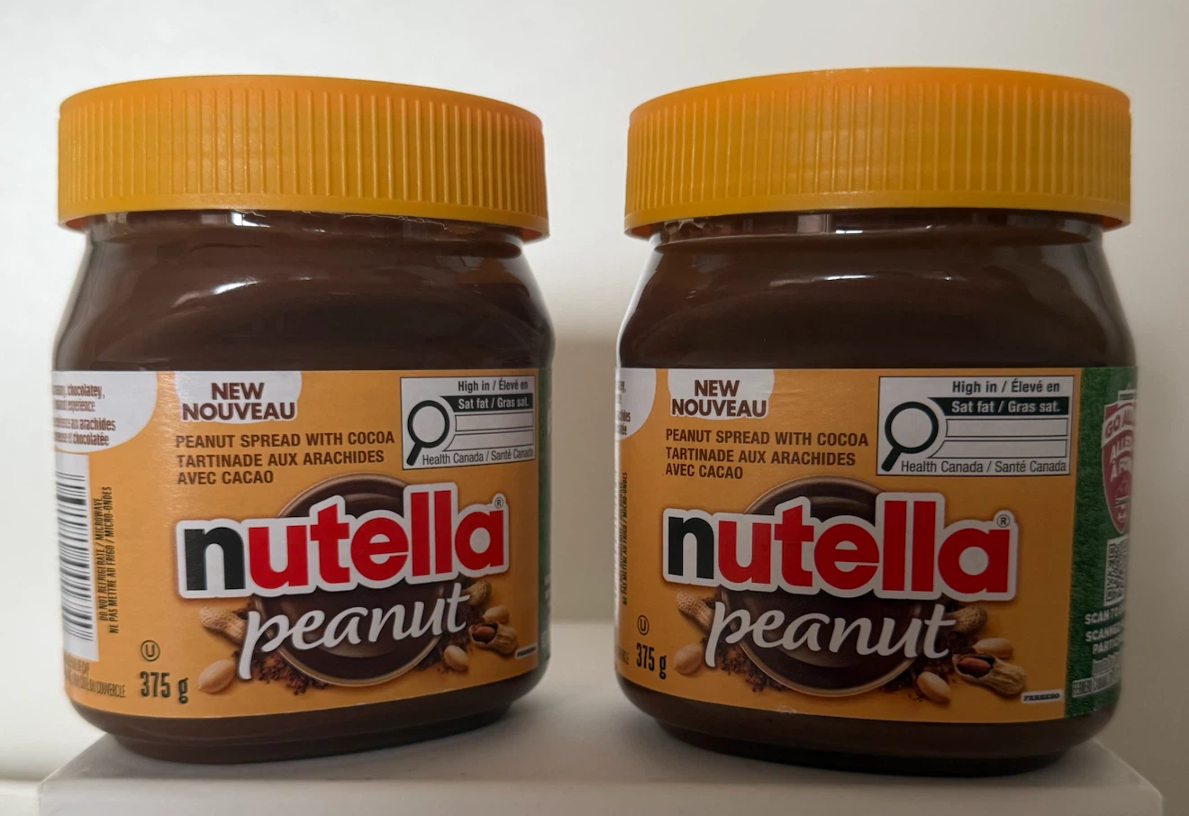 Nutella Peanut Spread with Cocoa-2 Sealed Jars-Exp. March 2027