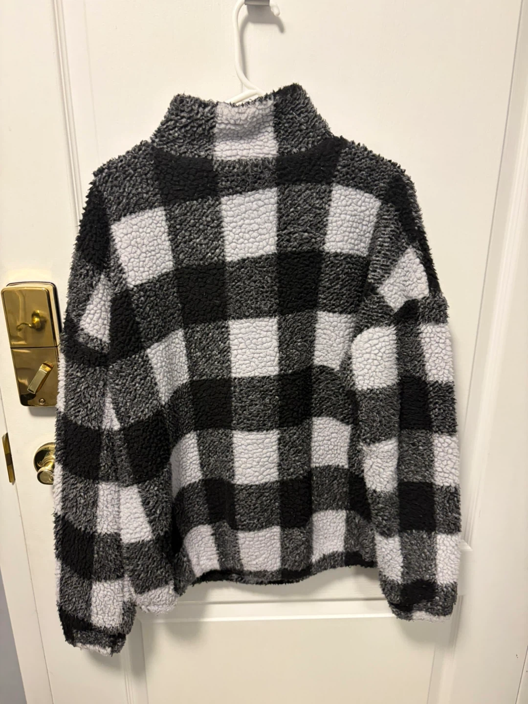 Plaid Sherpa Quarter-Zip Pullover - photo 2