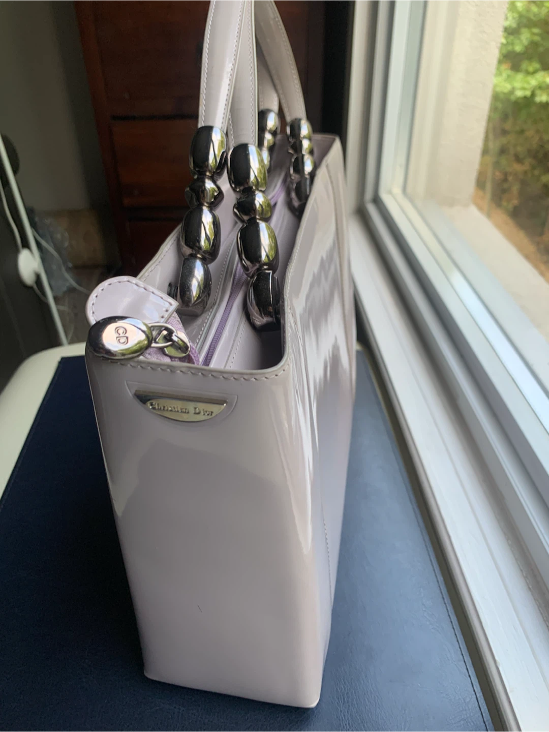 Christian Dior patent leather handbag