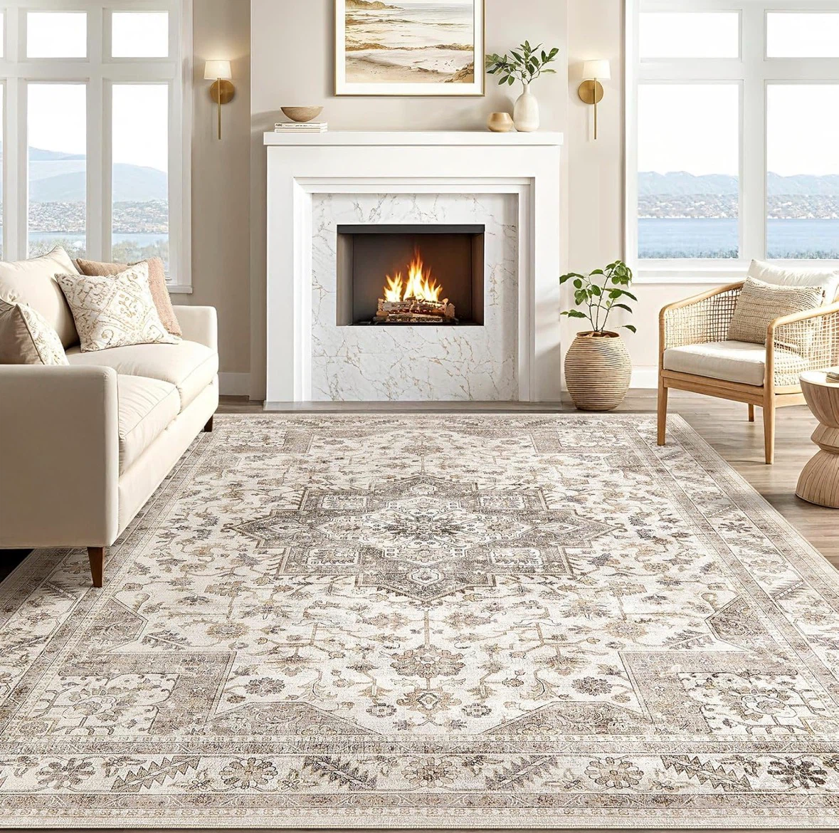 Persian Style Area Rug - Neutral Tones - photo 5