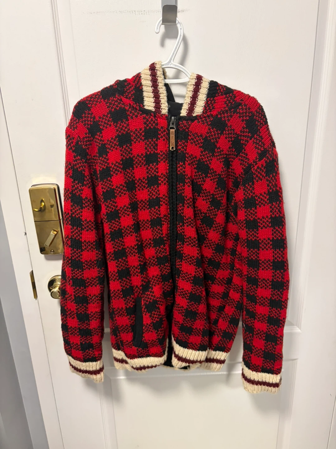 Imports Wool Buffalo Plaid Zip-Up Jacket - Size L