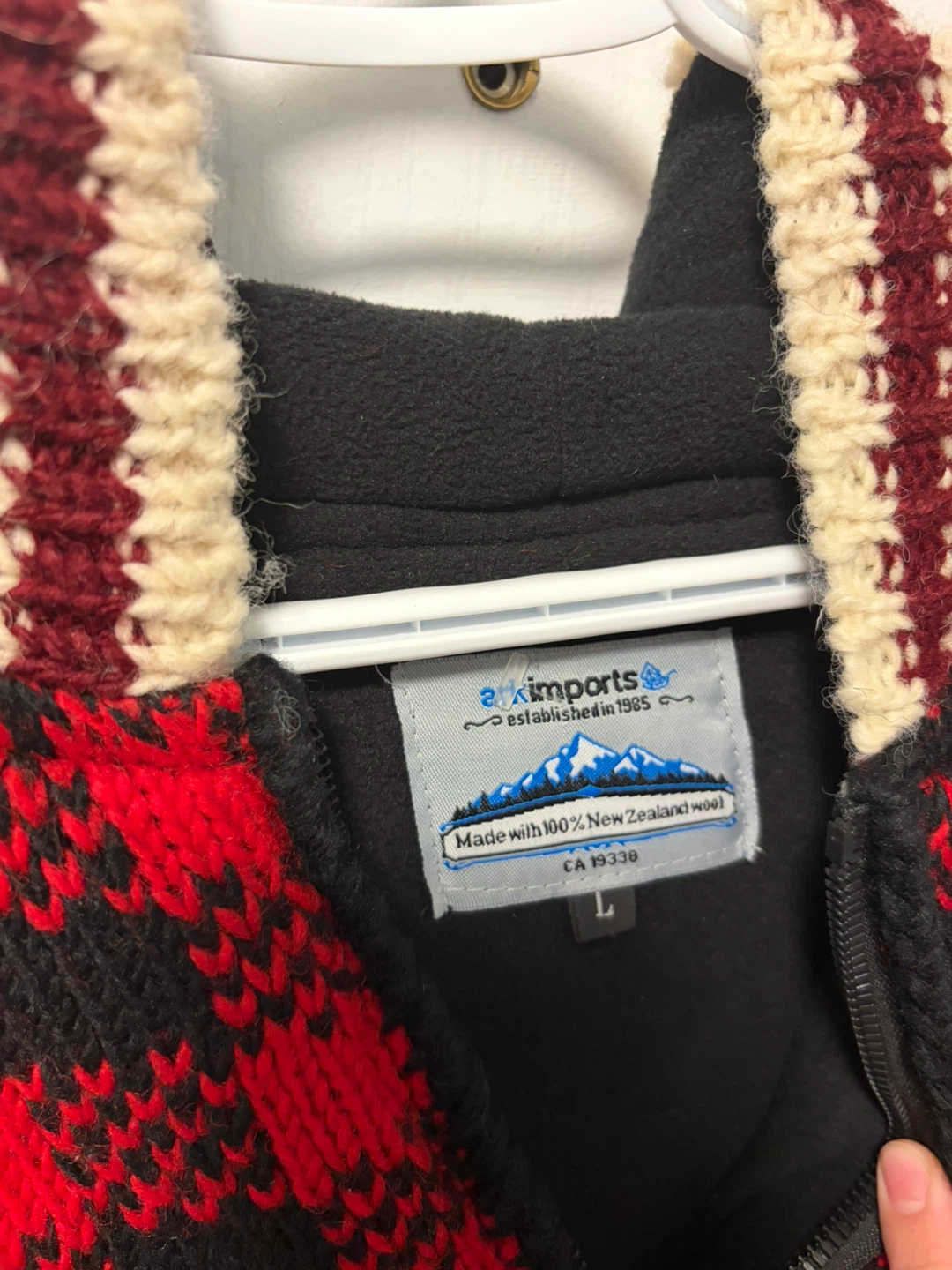 Imports Wool Buffalo Plaid Zip-Up Jacket - Size L - photo 3