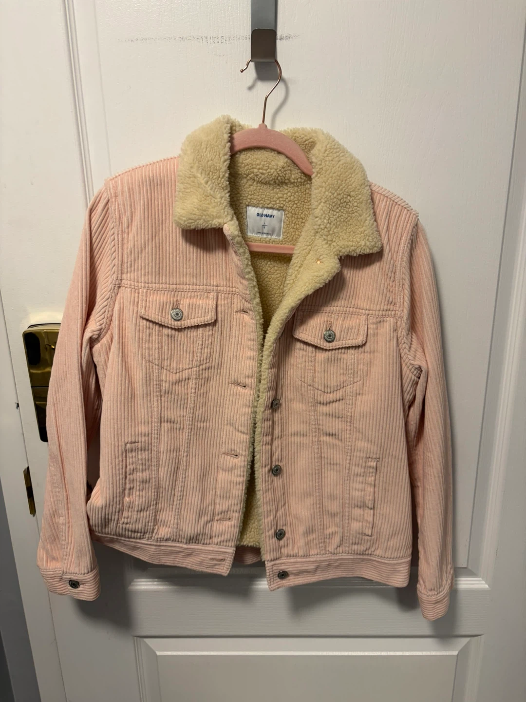 Old Navy Pink Corduroy Sherpa Lined Jacket