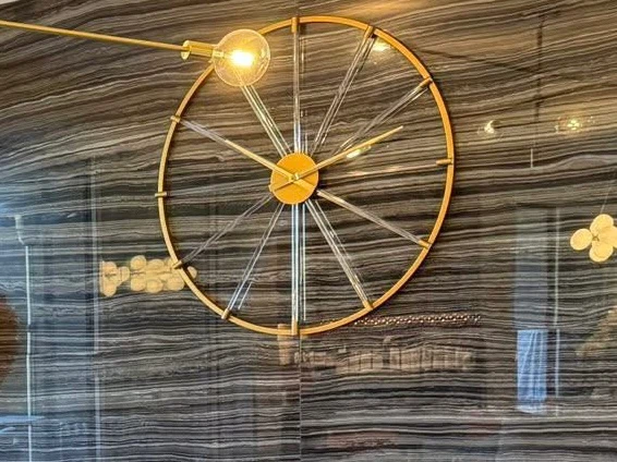 Large Gold & acrylic Wall Clock