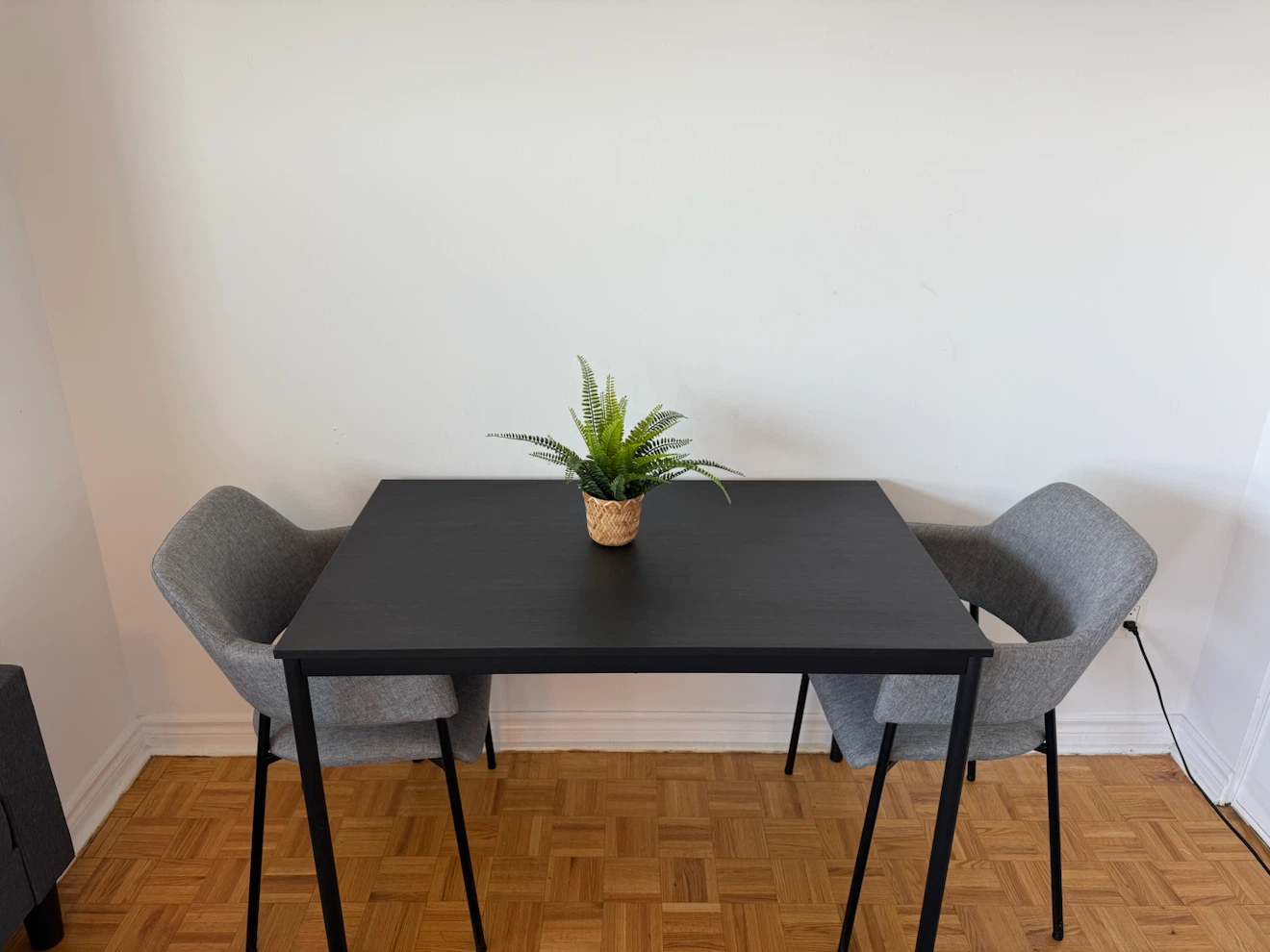 Square black IKEA Dining Table with 2 comfortable Chairs - photo 2