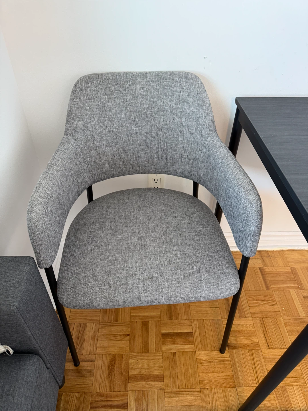 Square black IKEA Dining Table with 2 comfortable Chairs - photo 3