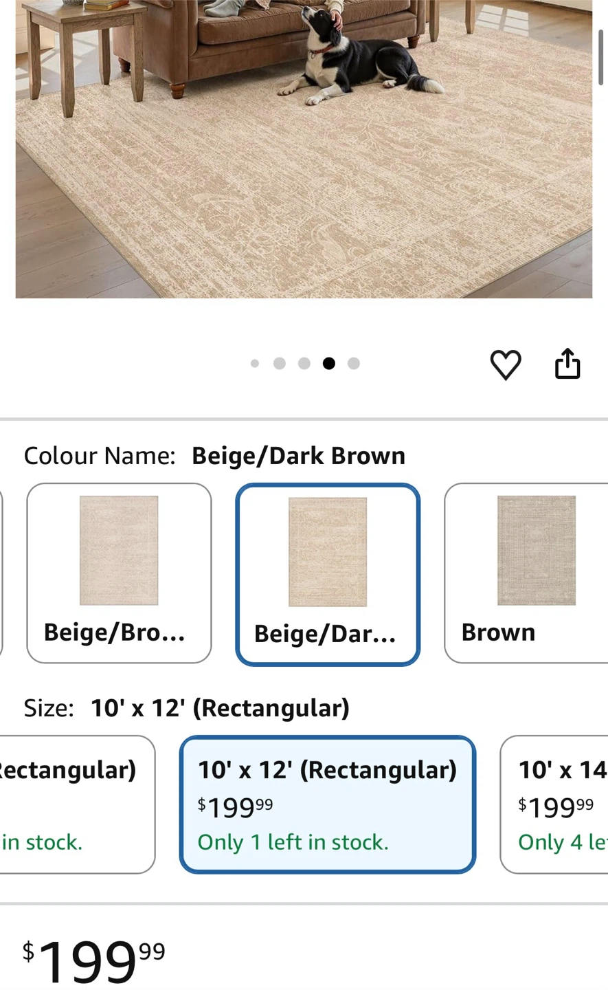 Area Rug 10' x 12' Beige/Dark Brown - photo 2