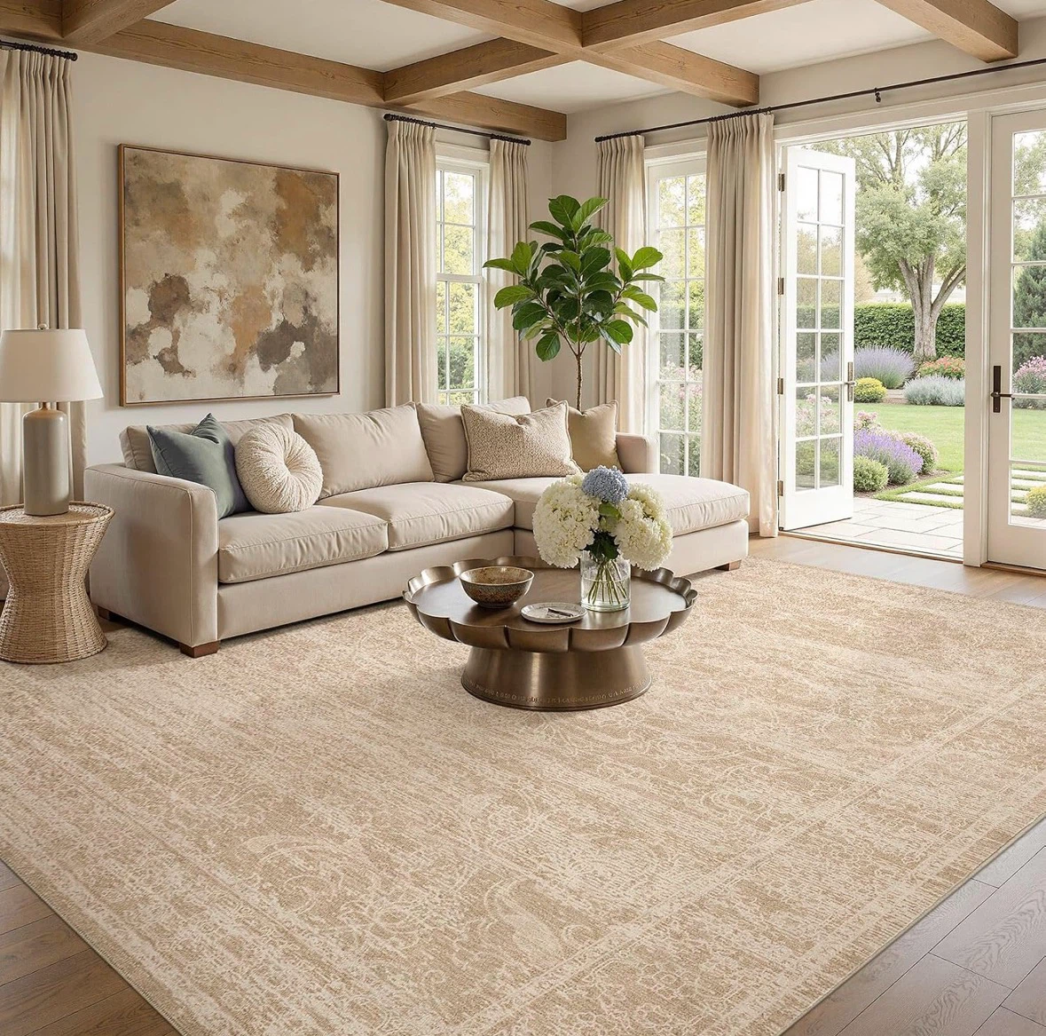 Area Rug 10' x 12' Beige/Dark Brown - photo 4