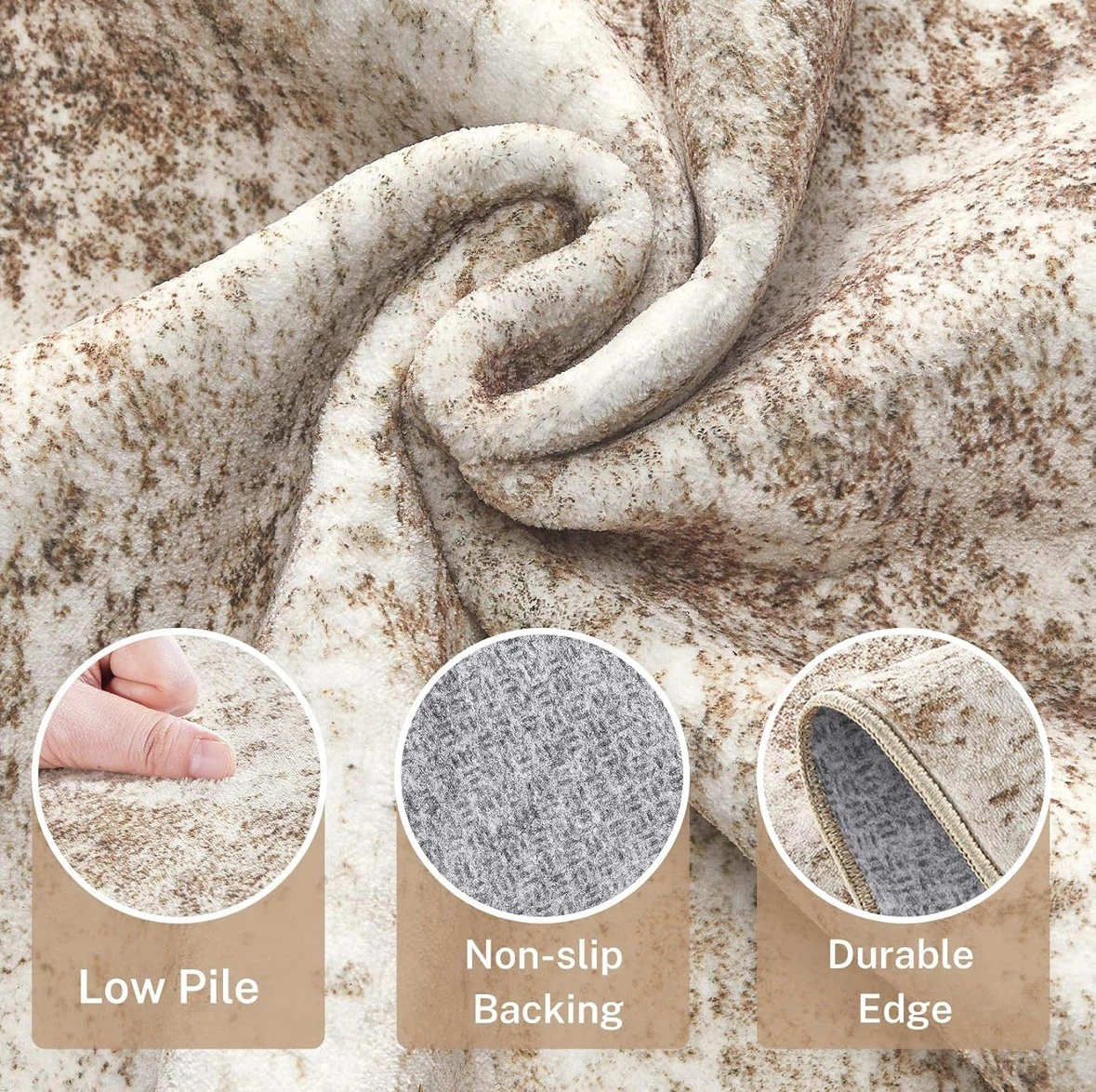 Area Rug 9' x 12' - Machine Washable, Kids & Pet Friendly - photo 3