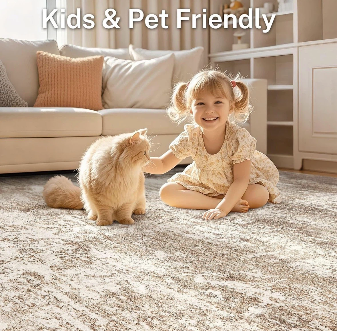 Area Rug 9' x 12' - Machine Washable, Kids & Pet Friendly - photo 5