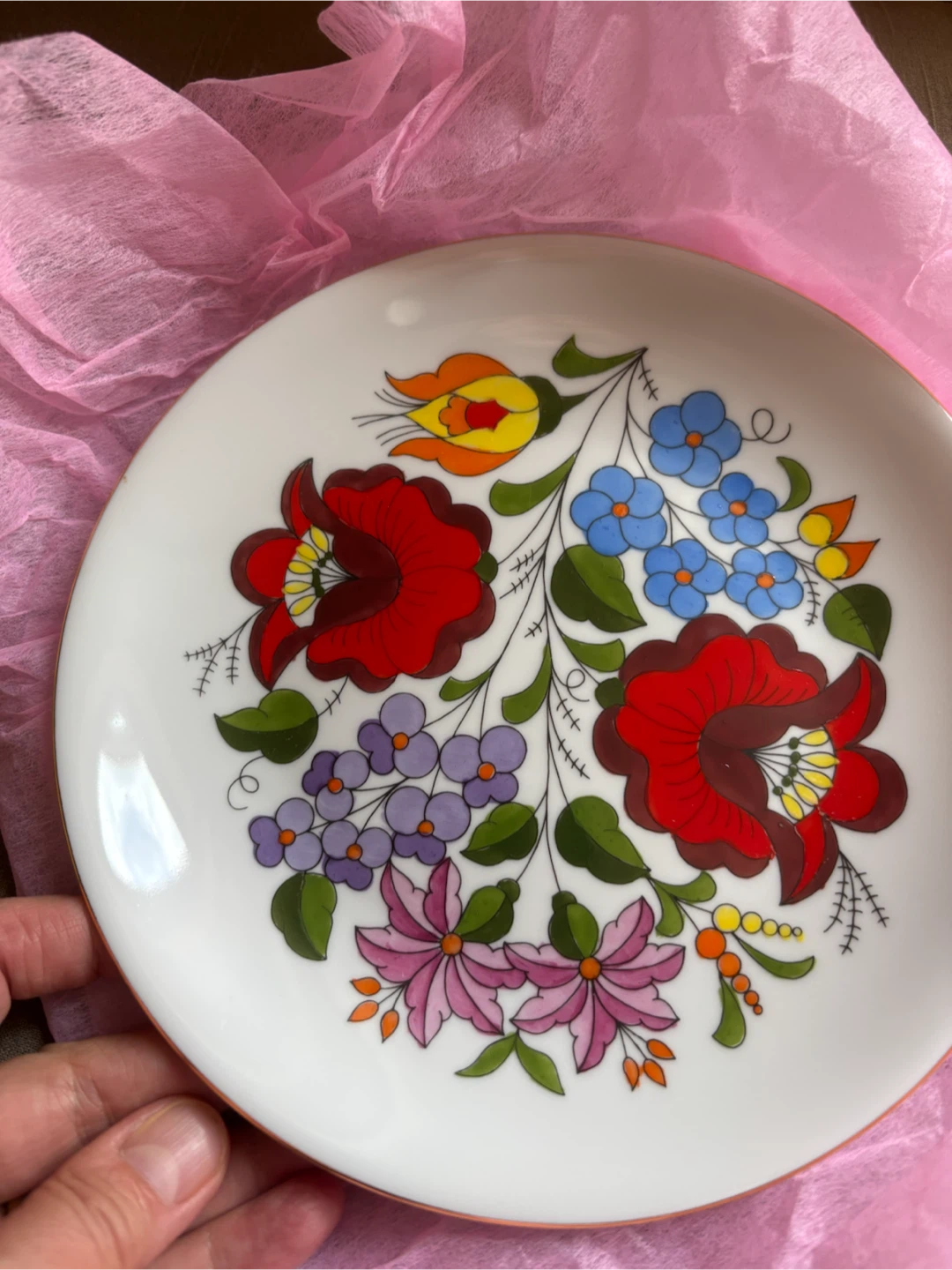 Vintage Kalocsa Hungary Handpainted wall Plate - photo 2