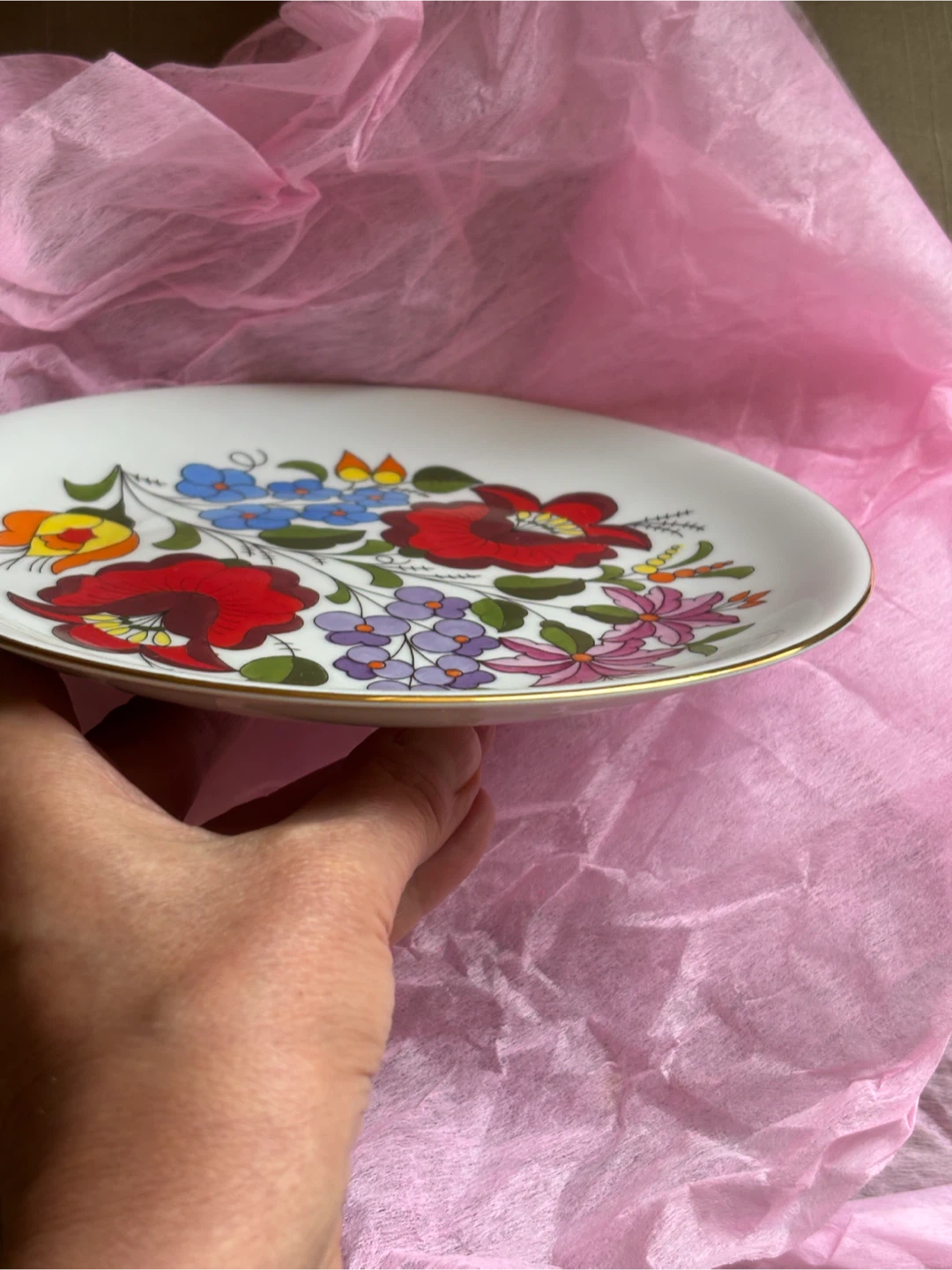 Vintage Kalocsa Hungary Handpainted wall Plate - photo 5