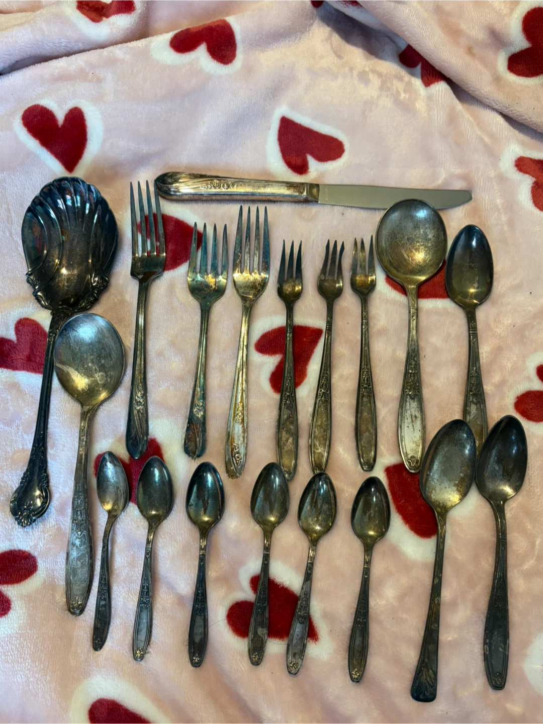 Vintage 18-Piece Mismatched Silverplate Flatware Lot