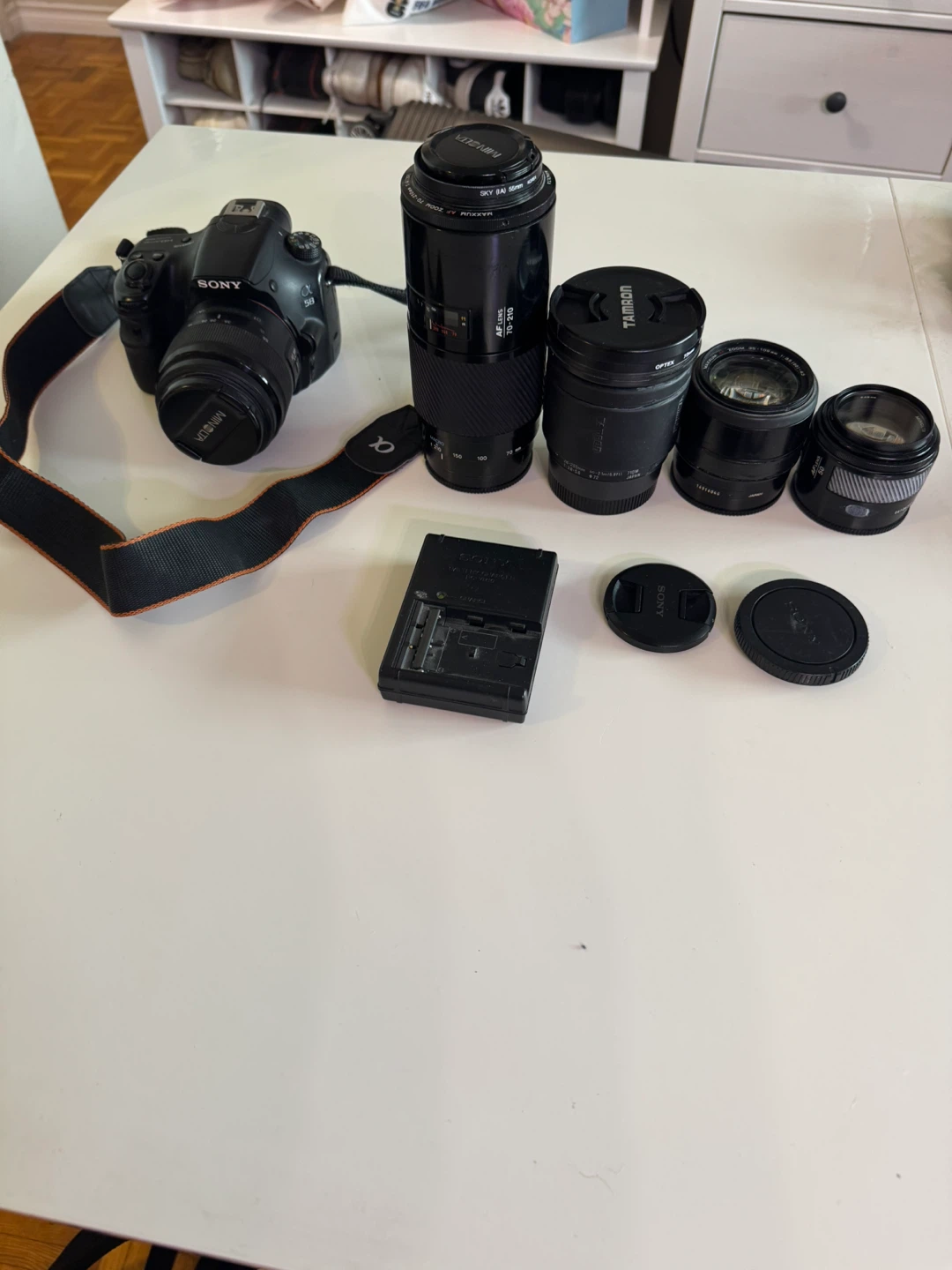 Sony Alpha 58 DSLR Camera with Multiple Lenses