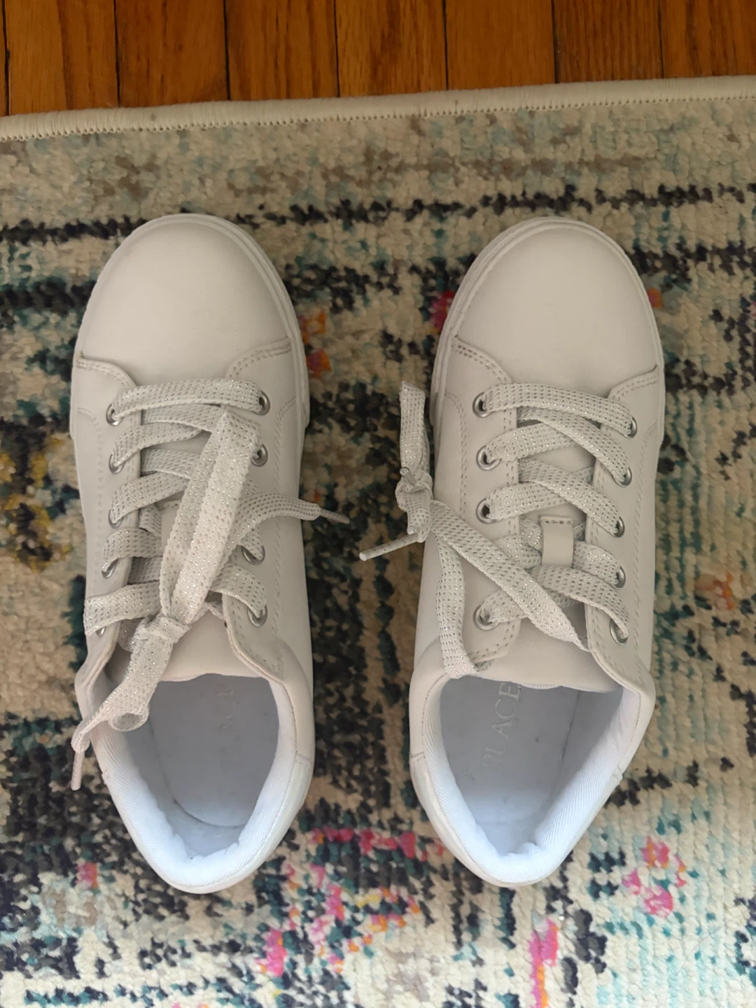 The Children's Place White Lace-Up Sneakers Size 3 - photo 4