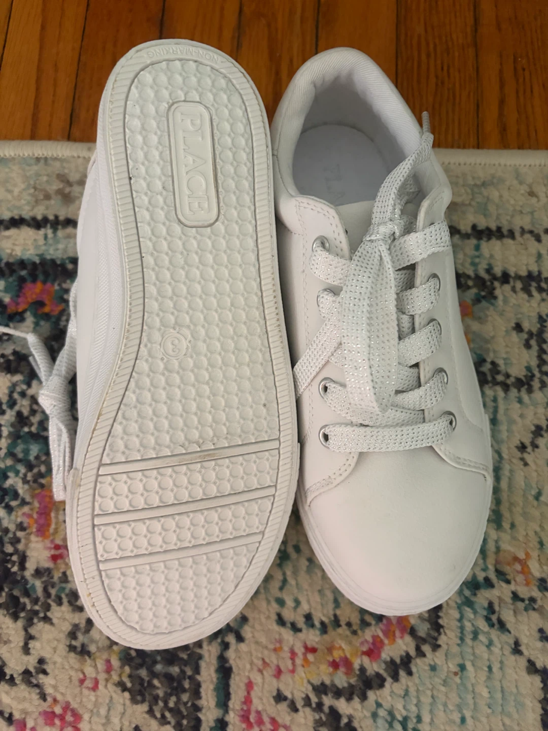 The Children's Place White Lace-Up Sneakers Size 3 - photo 2