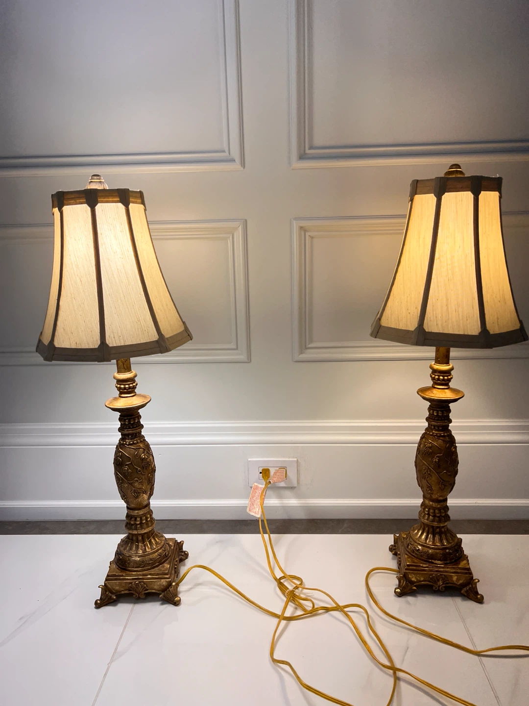 Pair of Vintage Gold Table Lamps