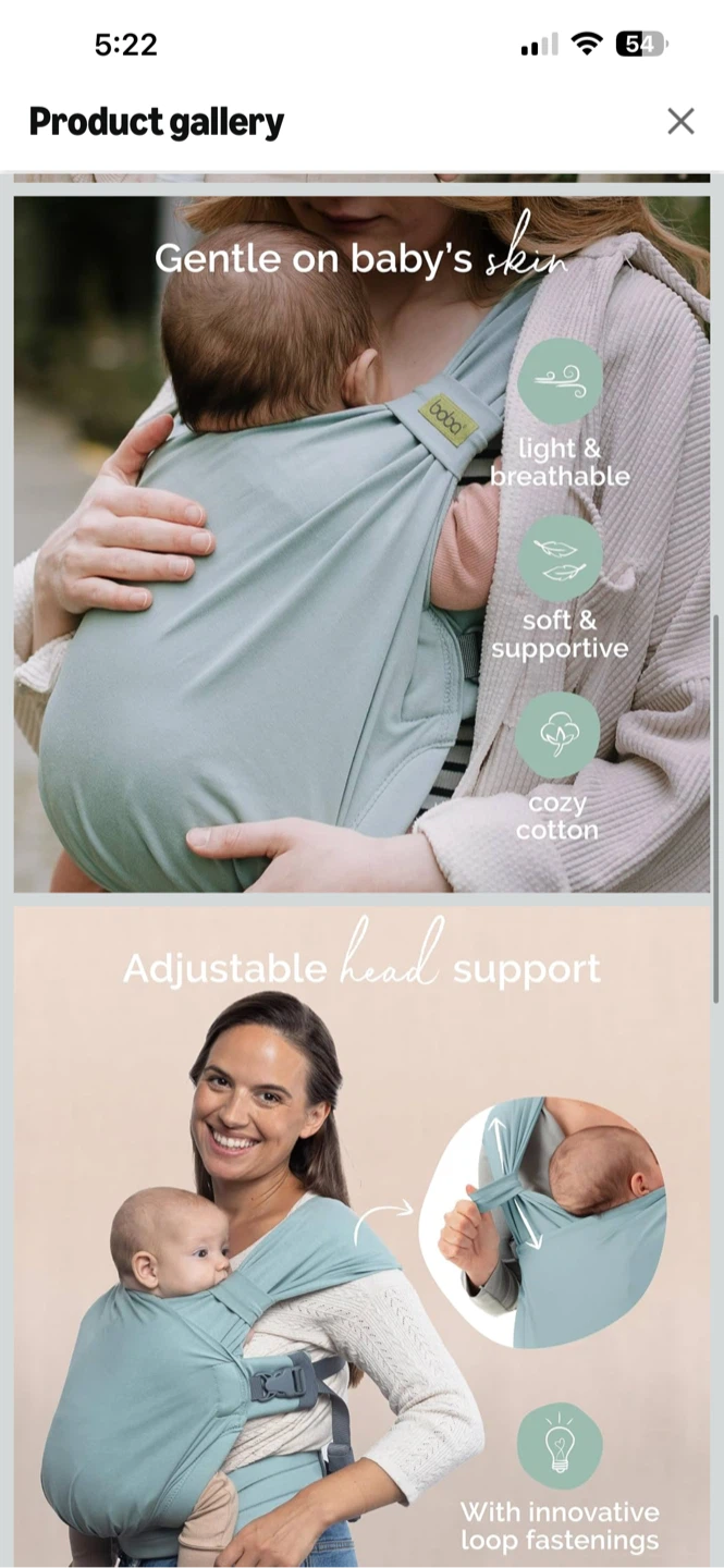 Boba Bliss Pre-Wrapped Baby Wrap Carrier - Sea Mist - photo 4