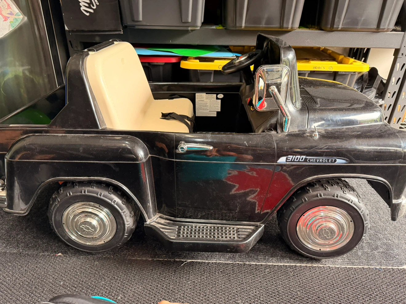 Black Chevrolet 3100 Ride-On Car