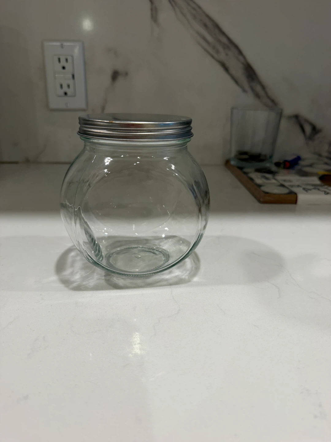 Glass Jar with Silver Lid